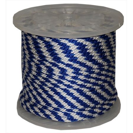 T.W. EVANS CORDAGE CO INC T.W. Evans Cordage 98322 .375 in. x 300 ft. Solid Braid Propylene Multifilament Derby Rope in Blue and White 98322